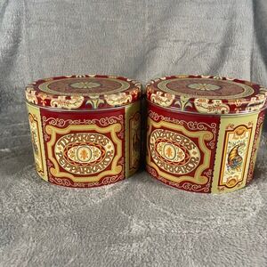 Nyakers Pepparkakor Swedish Ginger Snap Empty Decorative Tins Set of 2 Large